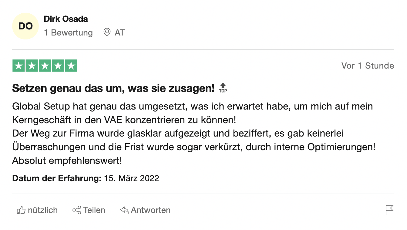 bewertung global setup trustpilot